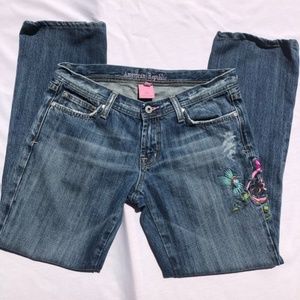 American Republic Embroidered Distressed Jeans